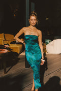 Avani Blue Floral Mesh Maxi Dress