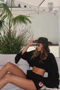 Clear Breeze Black Linen Shorts