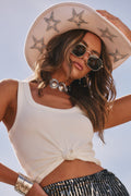 Gwen White Scoop Neck Tank