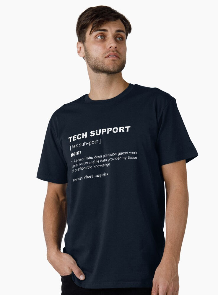 Tech Support Definition Funny Computer Nerd Information Tee Navy