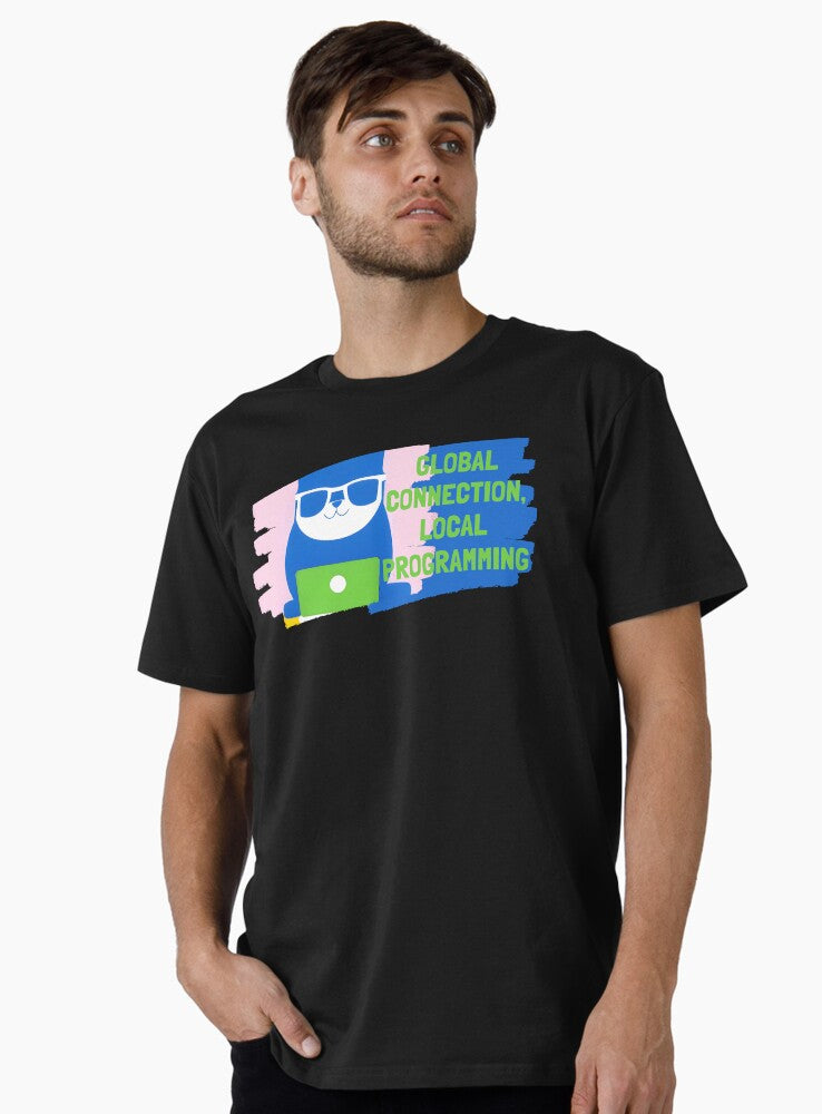 Global Connection Local Programming International Tech Tee Black